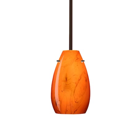 Besa Lighting Pera 9 Stem Pendant, Habanero, Bronze Finish, 1x9W LED 1TT-4126HB-LED-BR